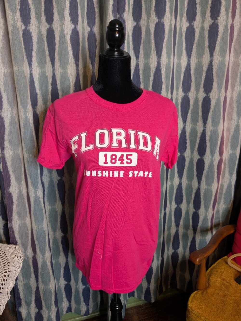Florida Sunshine State Graphic Tee Hot Pink Gildan Size Small